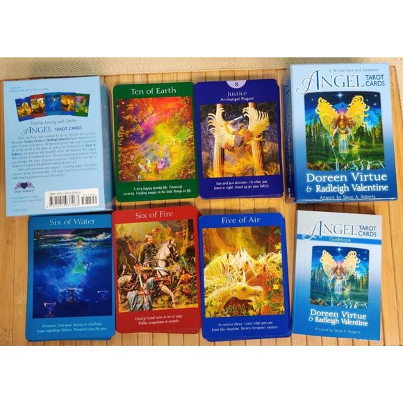 Angel Tarot Cards by Doreen Virtue 78 Card Deck & Guidebook OOP USED - Picture 2 of 2